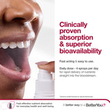 BetterYou Hierro 5 spray bucal, dosis de cuatro pulverizaciones.