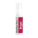 BetterYou Hierro 5 spray bucal, aplicación en la boca para absorción rápida.