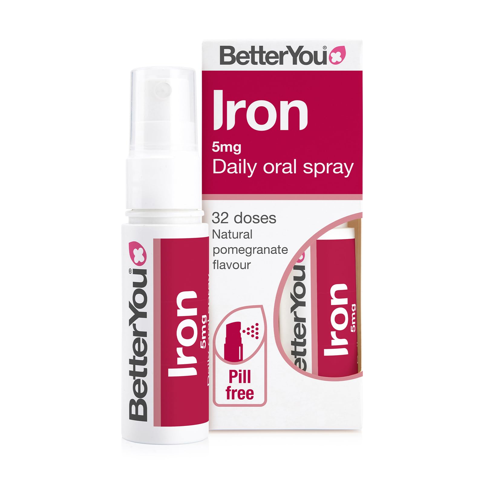 BetterYou Hierro 5 spray bucal, recomendado para mayores de 3 años.