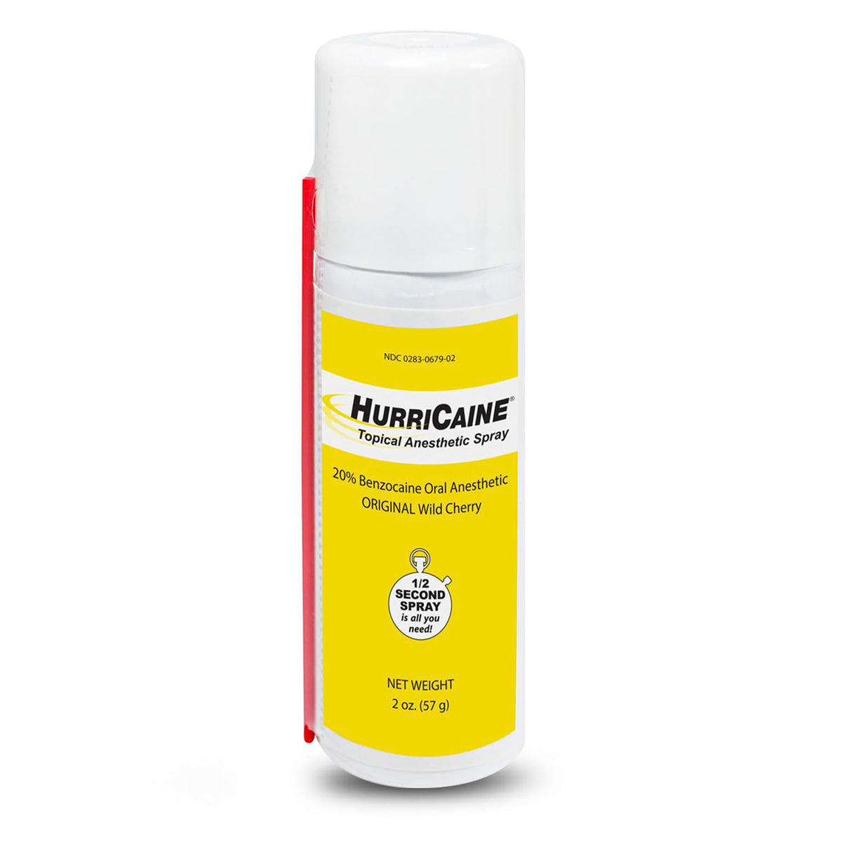 HurriCaine: botella de spray oral para alivio rápido en molestias bucales.