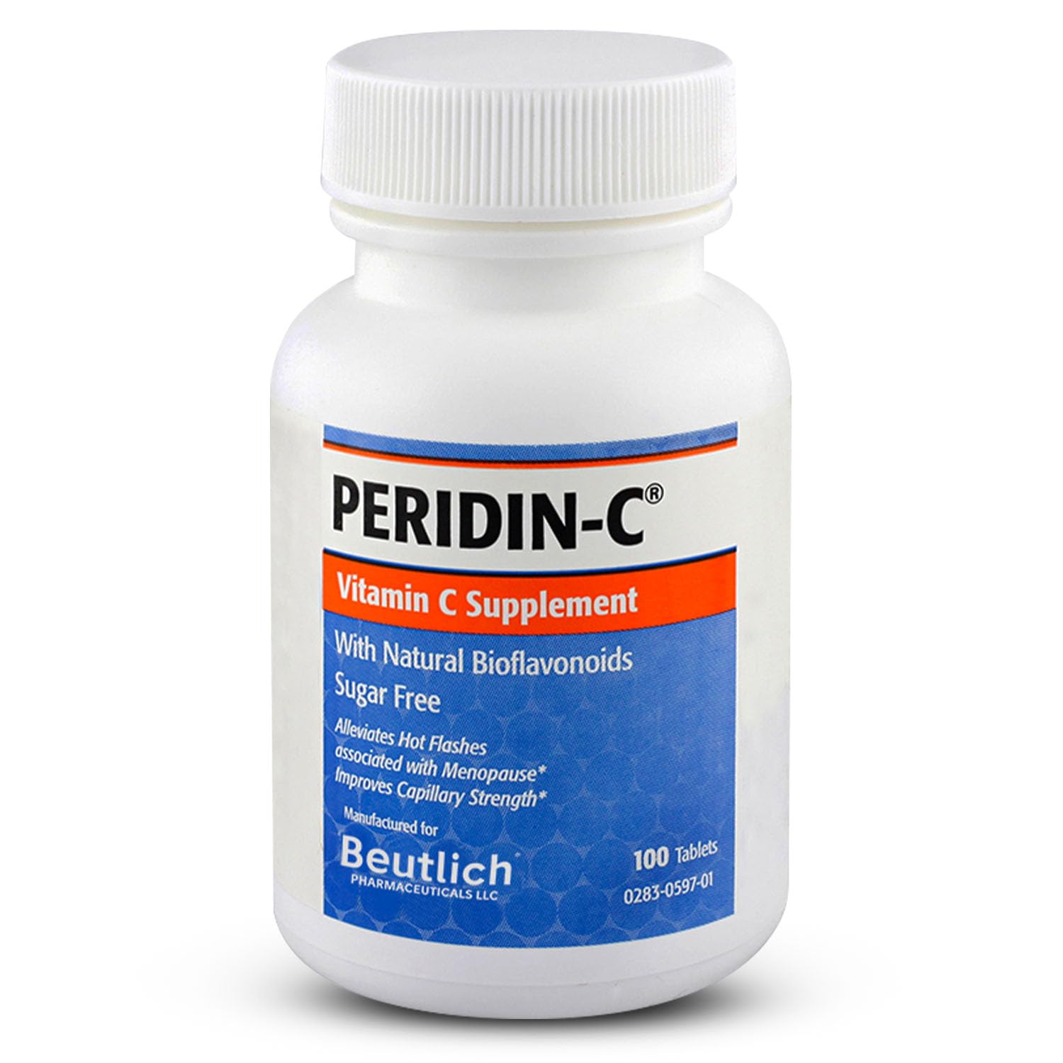 BEUTLICH Peridin-C, botella de tabletas, apoyo diario de vitamina C para bienestar general.