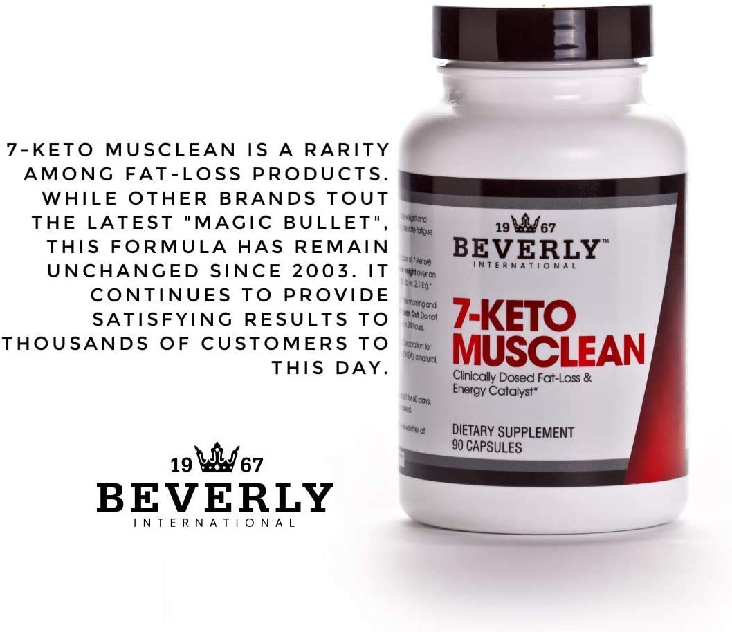 Beverly International 7-Keto Musclean, empaque: práctico para viaje y almacenamiento.