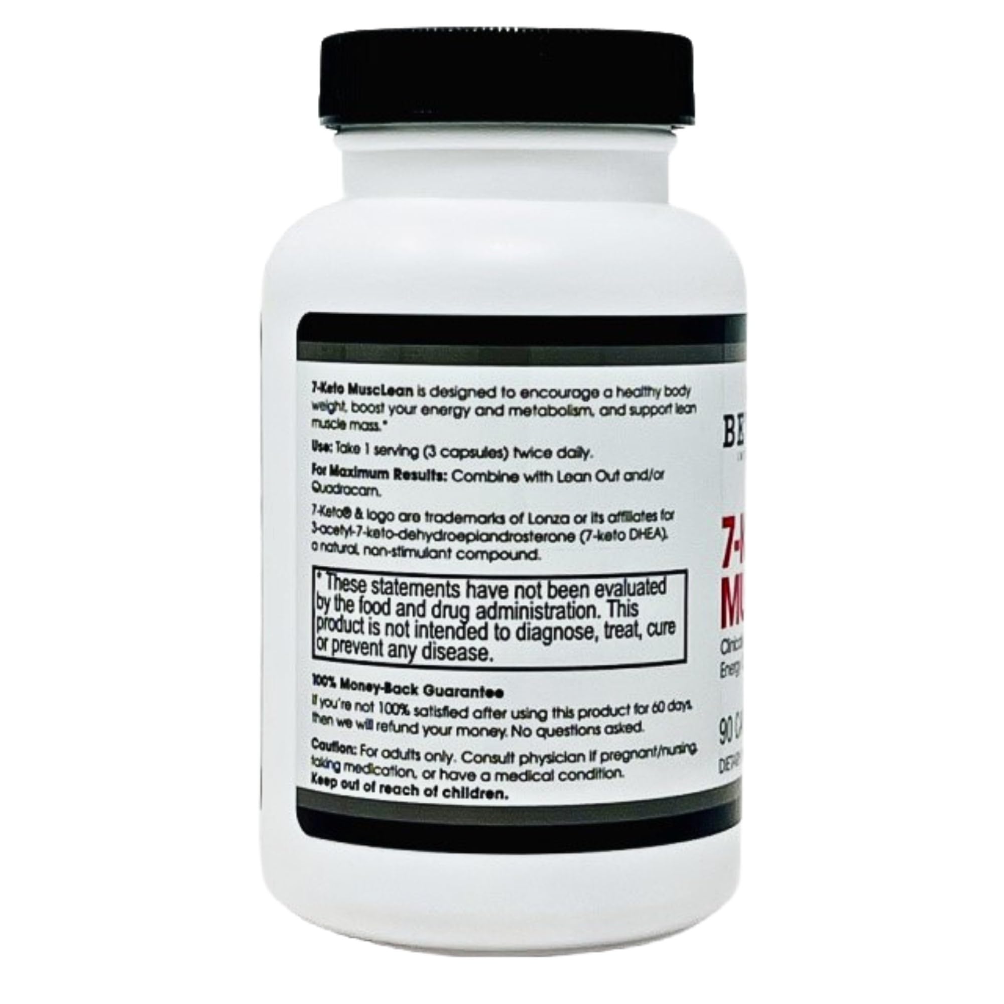 Beverly International 7-Keto Musclean, etiqueta: sugiere calidad y rendimiento.