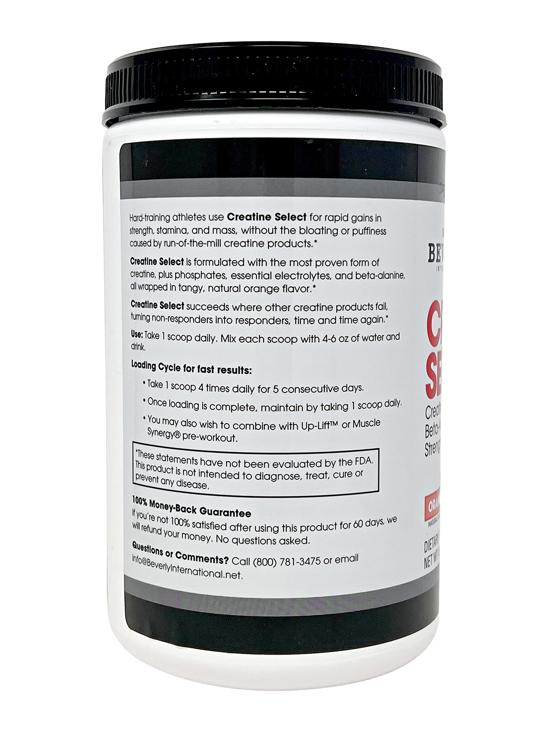 Creatine Select disuelta en agua con sabor naranja natural y agradable