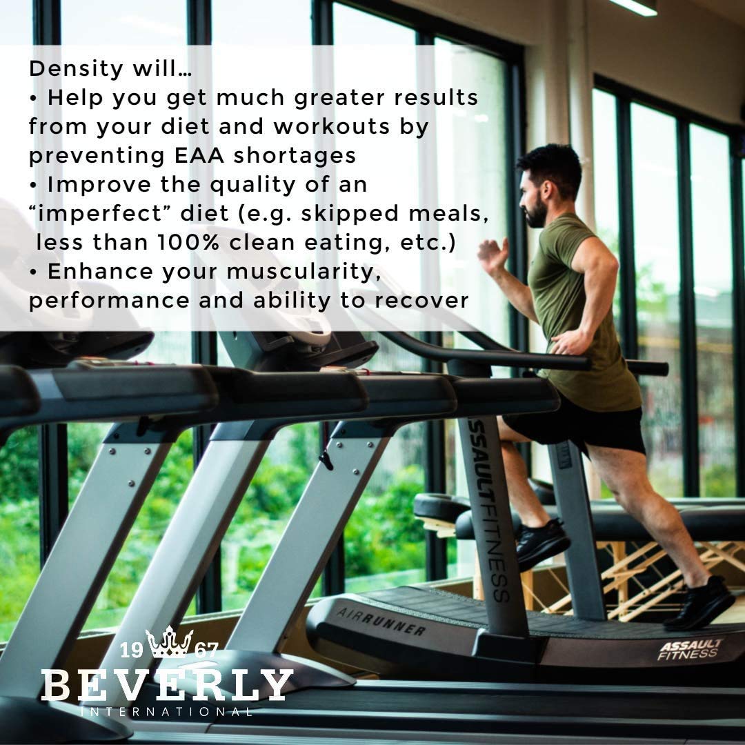 Density de Beverly International, botella abierta, ideal para hábitos de entrenamiento constantes
