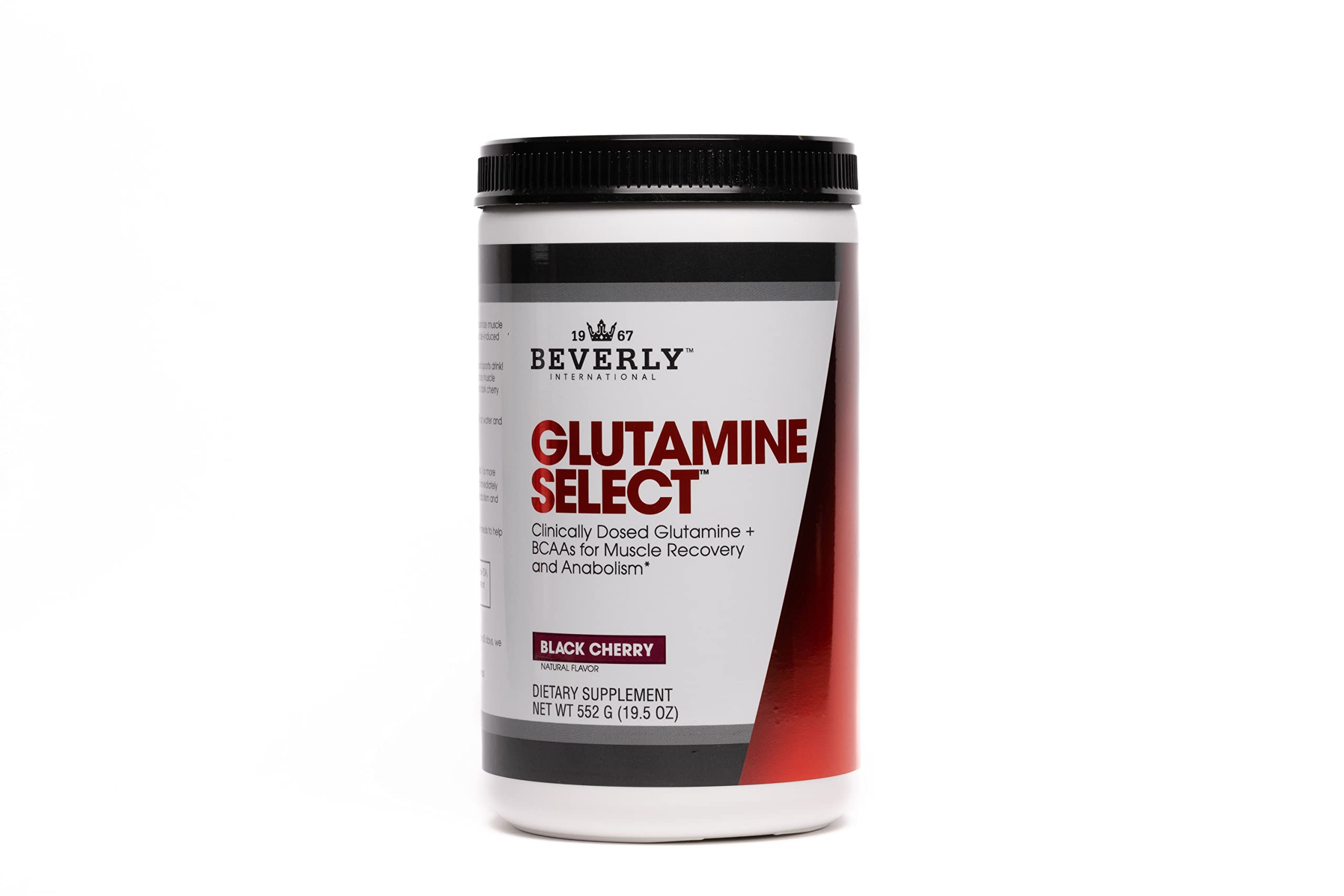Beverly International Glutamine Select en bote para recuperación muscular