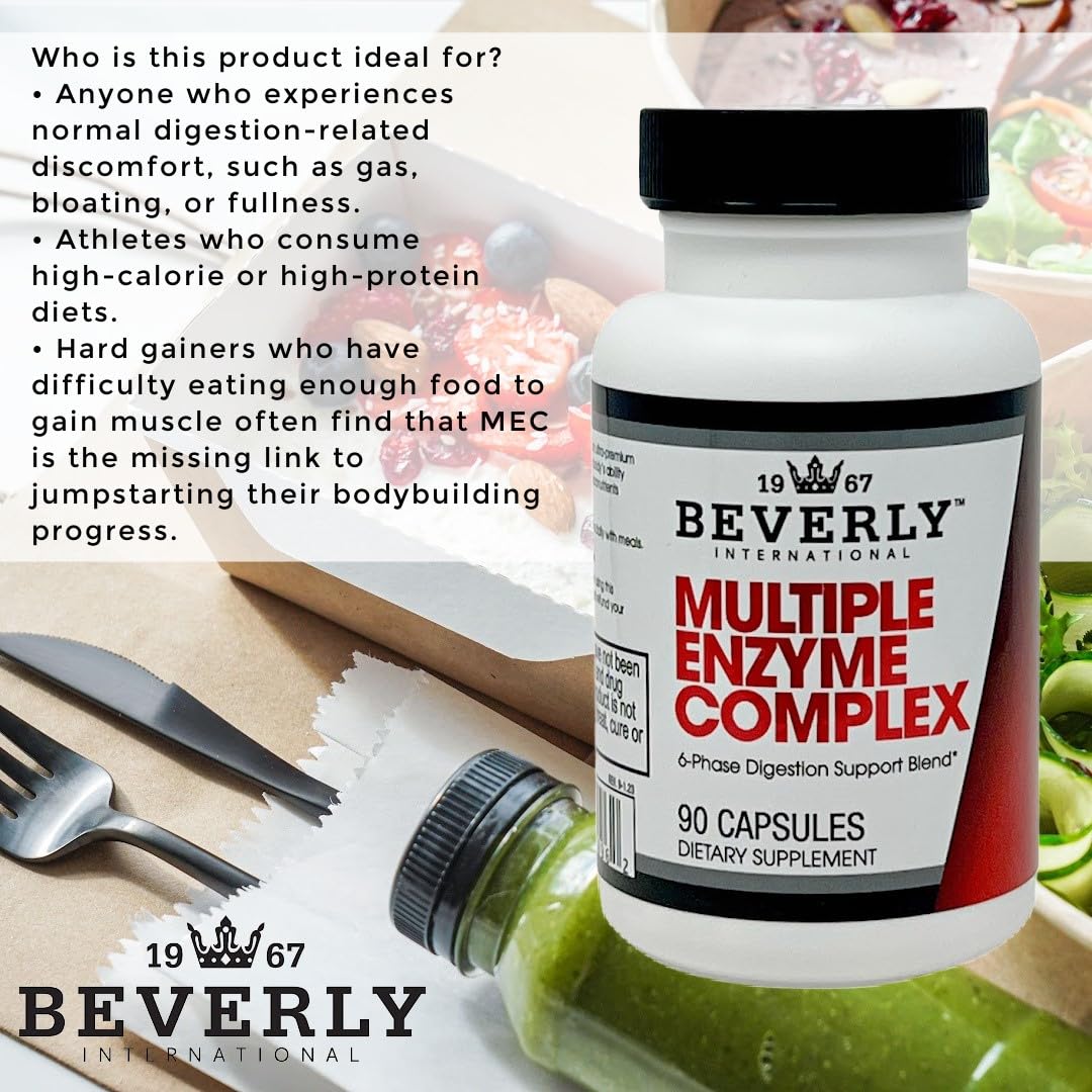 Beverly International MEC, ingredientes clave visibles para un soporte digestivo.