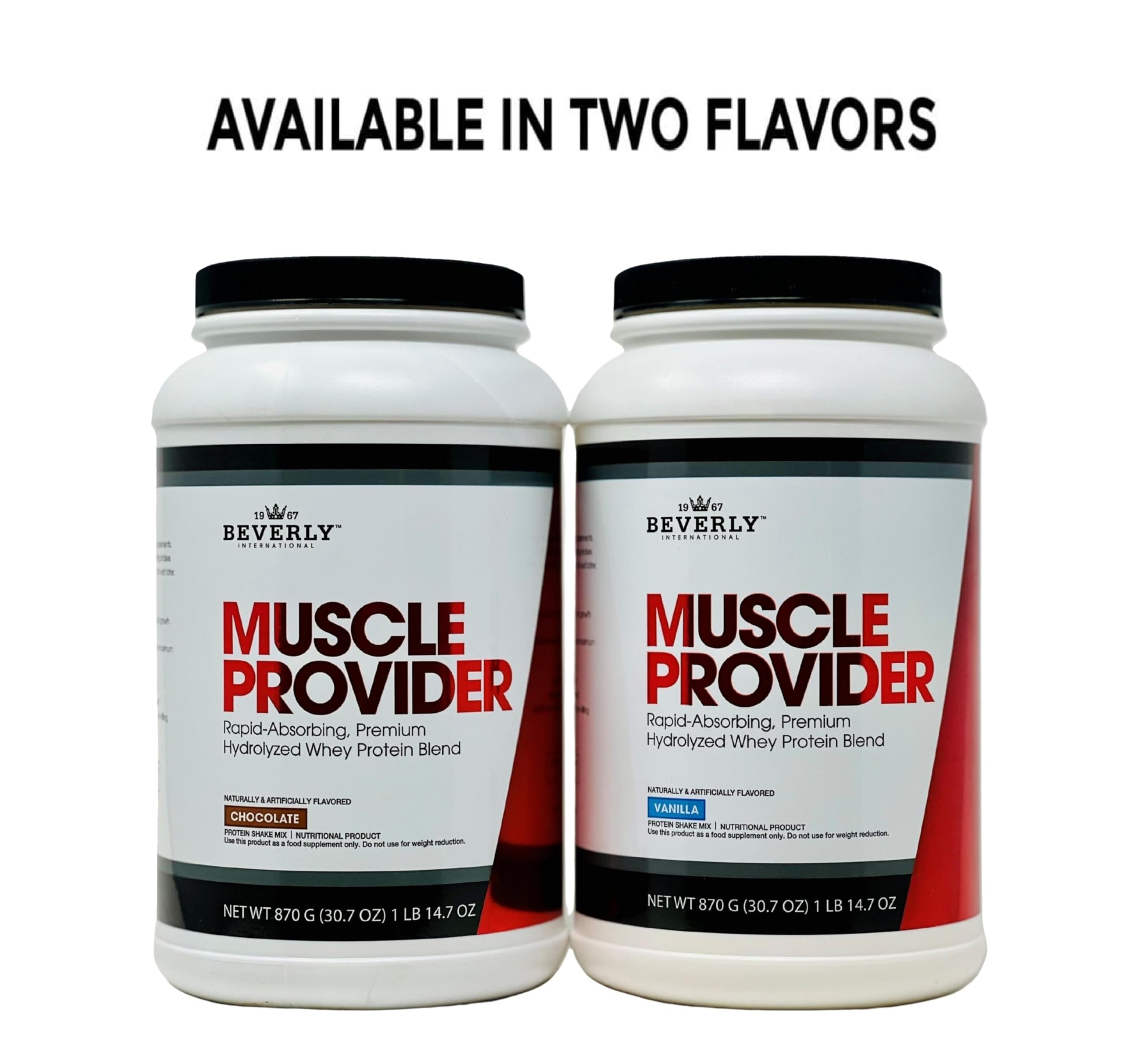 Muscle Provider de Beverly International, sin azúcares añadidos y bajo en grasa.