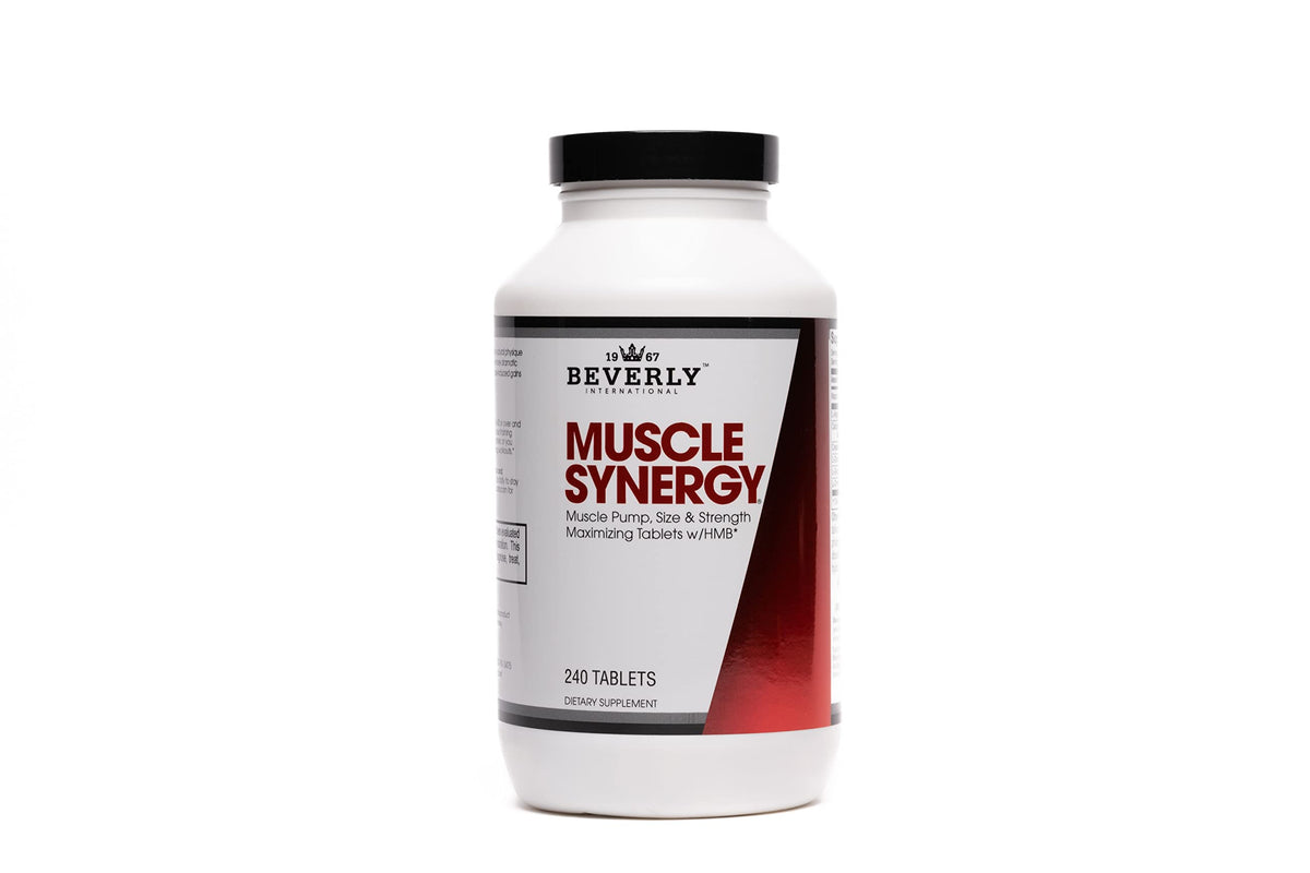 Beverly International Muscle Synergy: envase de pastillas para uso diario cómodo.