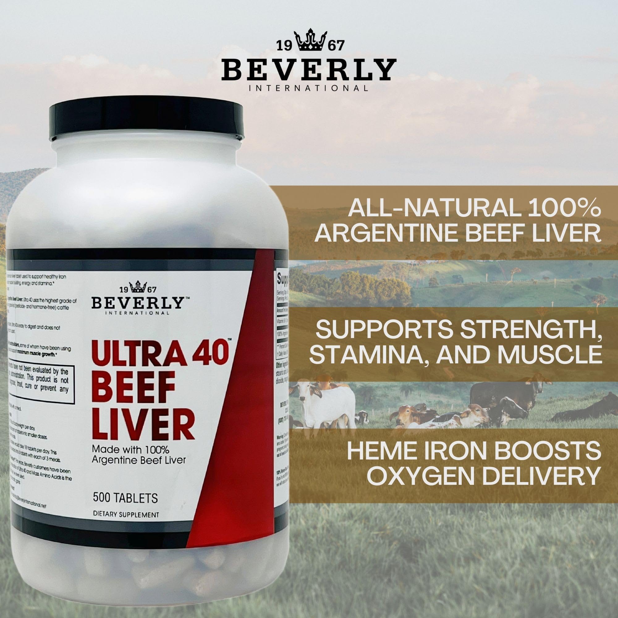 Beverly International Ultra 40 origen granja Argentina hígado de res Grado-1