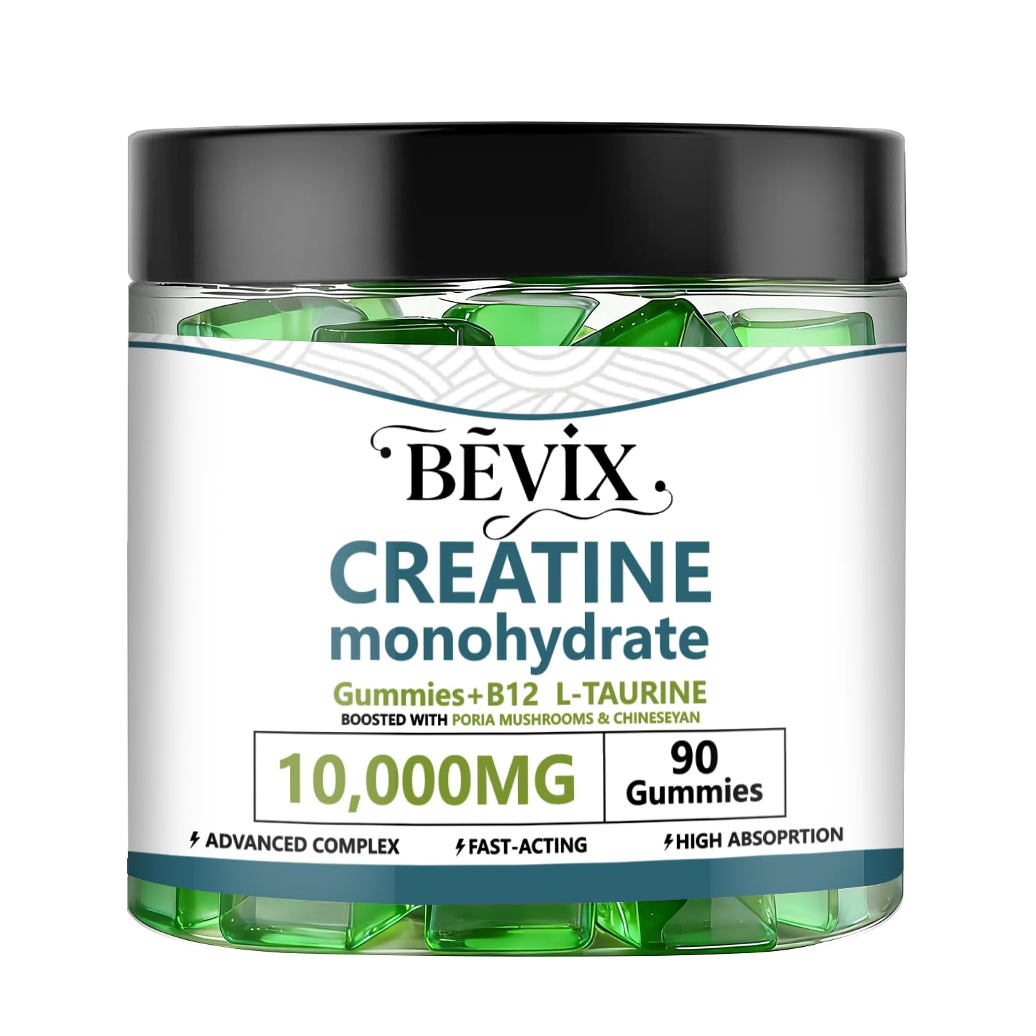 BEVIX gomitas de creatina para energía previa al entrenamiento y rendimiento sostenido.