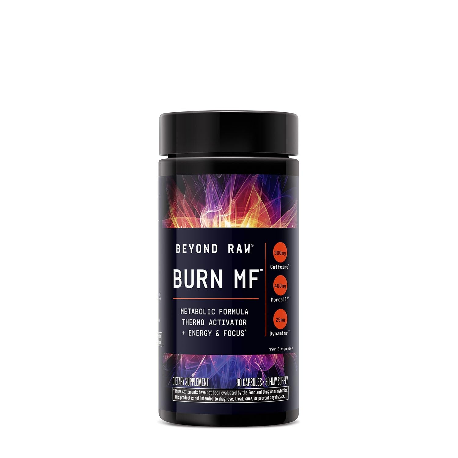 BEYOND RAW Burn MF cápsulas para apoyar energía y enfoque en sesiones