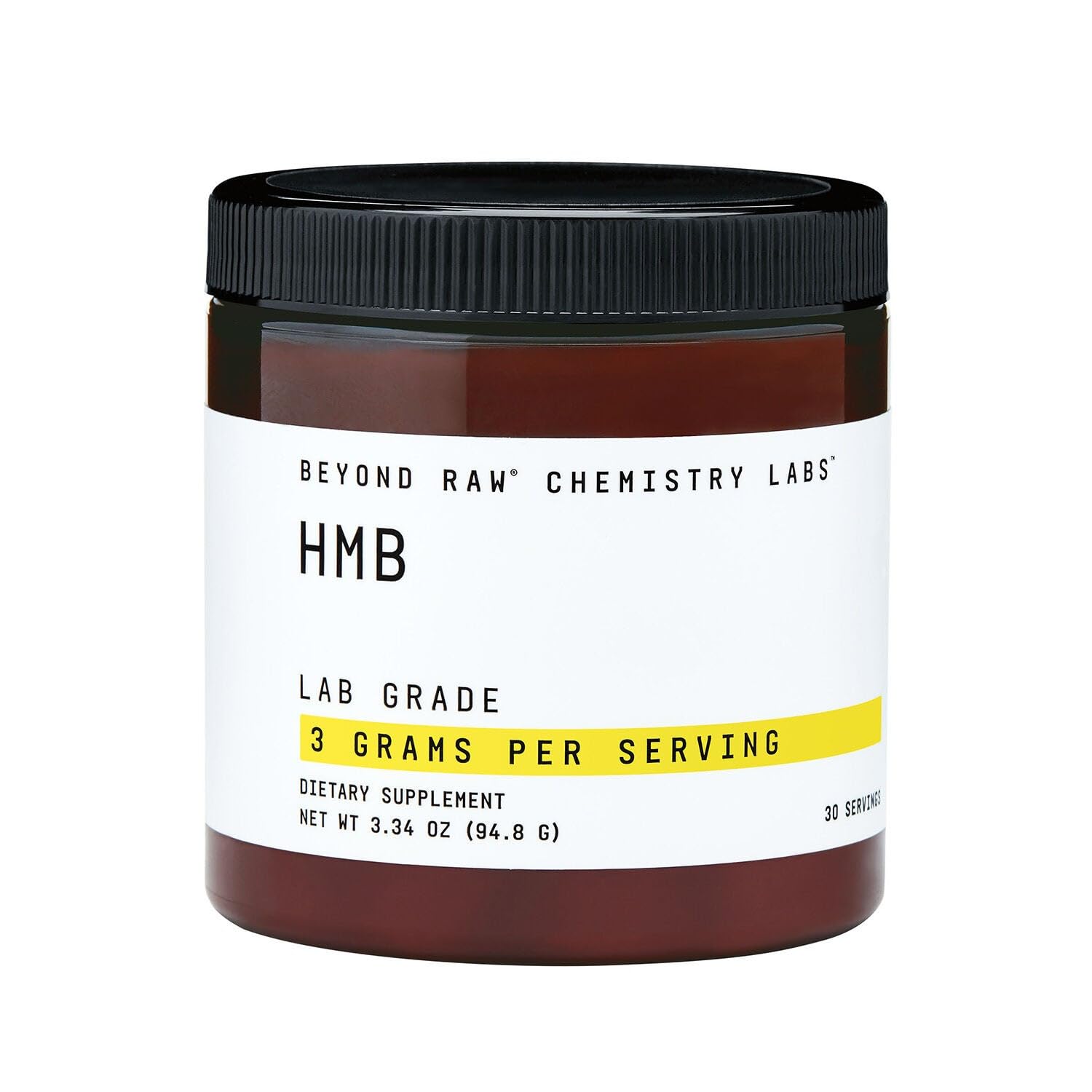 BEYOND RAW Chemistry Labs HMB polvo botella: apoyo a la recuperación muscular tras entrenamientos intensos