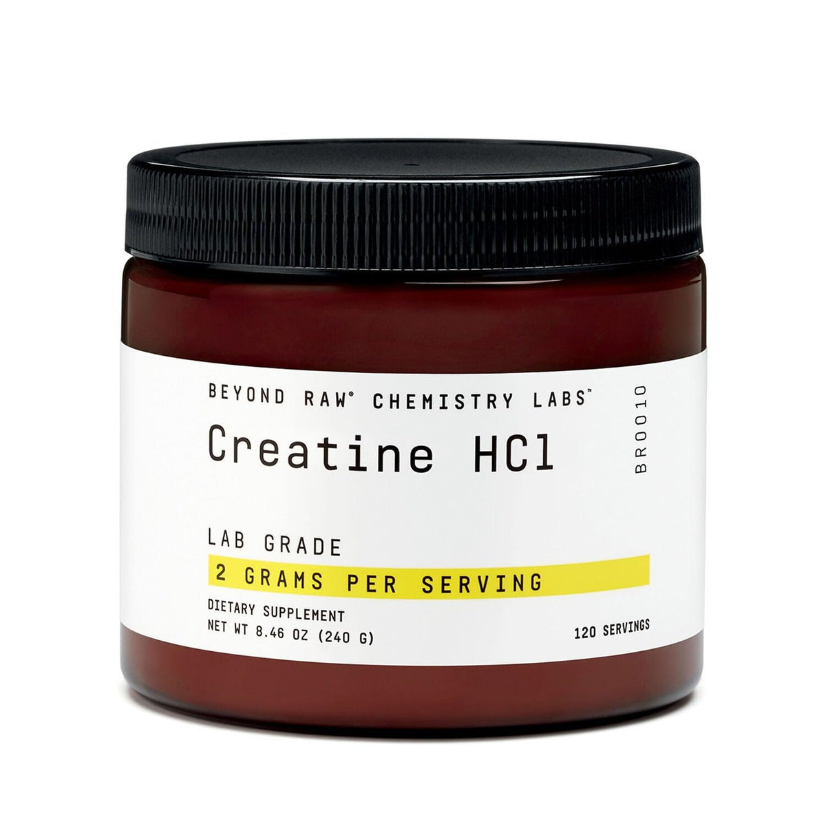 BEYOND RAW Creatine HCl, frasco de polvo, apoya energía para entrenos intensos