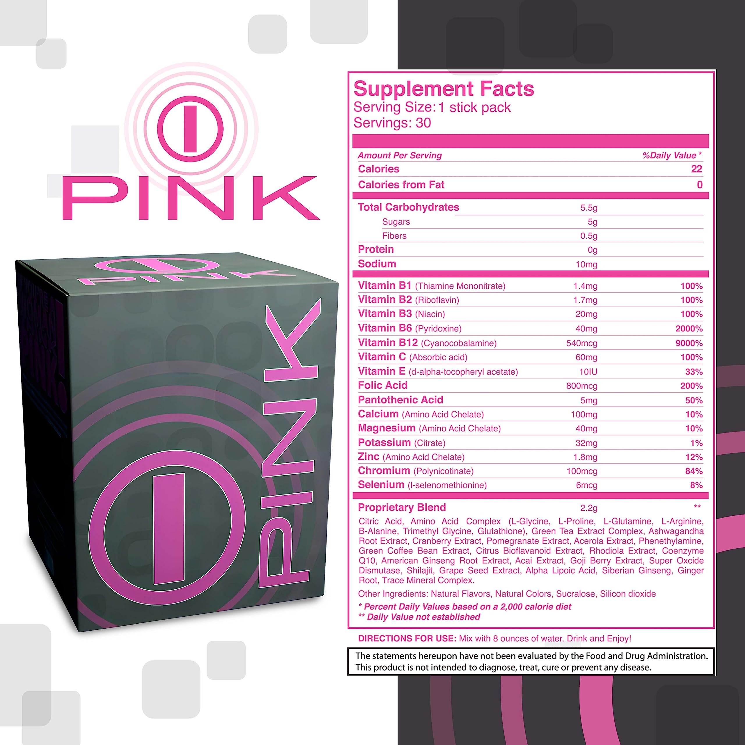 Sobres individuales de bhip Pink para energía constante durante la rutina.