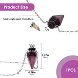 Difusor de aceites esenciales morado en collar para uso diario.