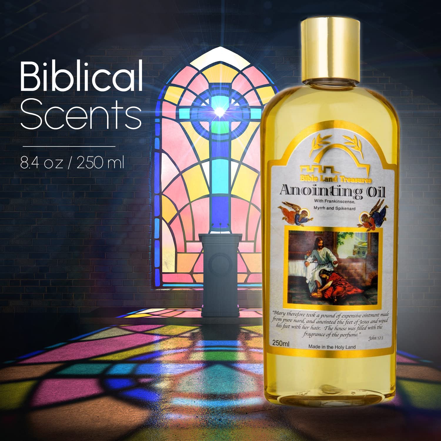 Bible Land Treasures frasco con cierre seguro para rituales sagrados