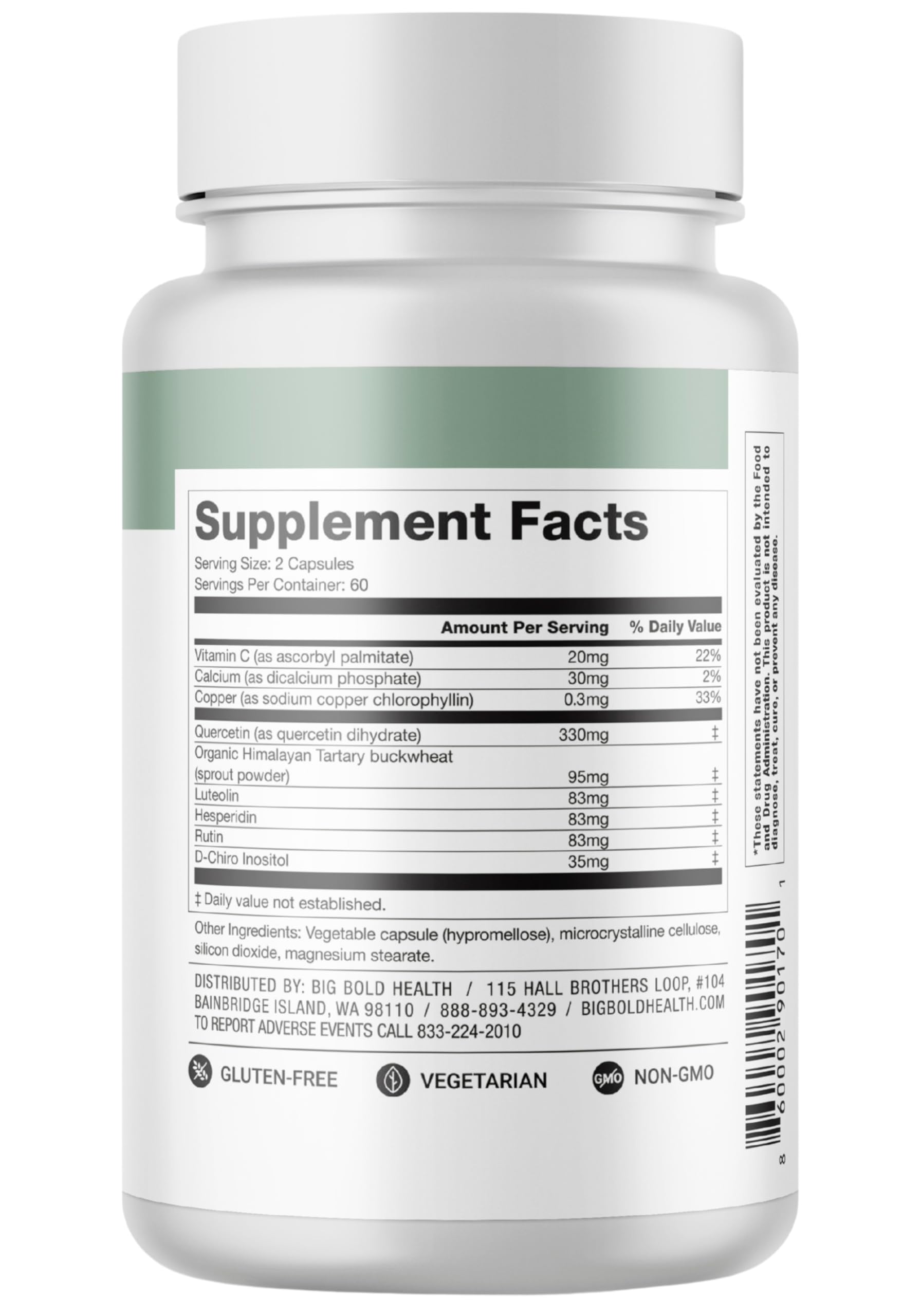 BIG BOLD HEALTH HTB cápsulas vegetarianas: opción libre de gluten para todos