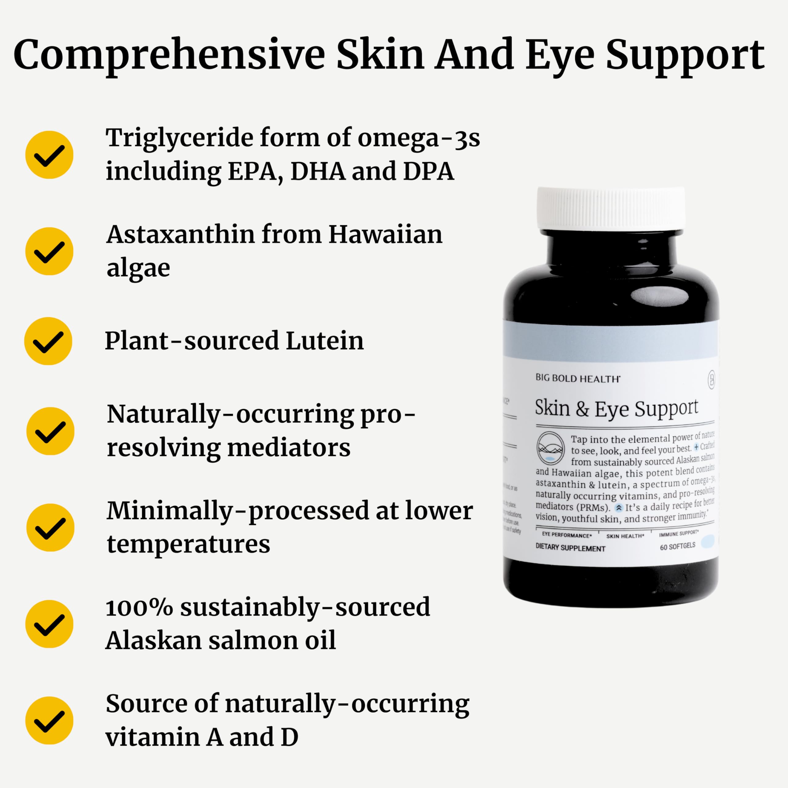 BIG BOLD HEALTH Antioxidantes para apoyar hidratación y estructura de la piel.