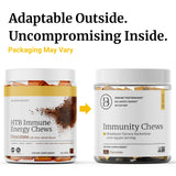 HTB Immunity Chews sabor chocolate para consumo cómodo.