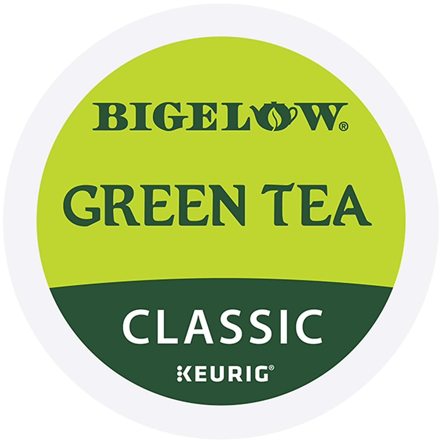 Empaque de Bigelow té verde, diseño de cápsulas