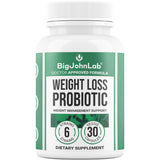 BIGJOHNLAB Thin30: botella frontal muestra envase para apoyo digestivo diario.