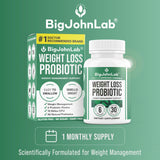 BIGJOHNLAB Thin30 cápsulas digestivas dentro de la botella, lista para el uso diario.