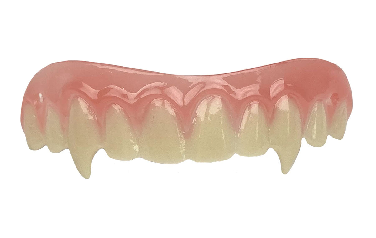 Dientes vampiro Billy-Bob con brillo realista para un look nocturno convincente