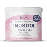 Binto Balance Inositol en polvo, empaque elegante para inicio rápido de la dosis diaria.