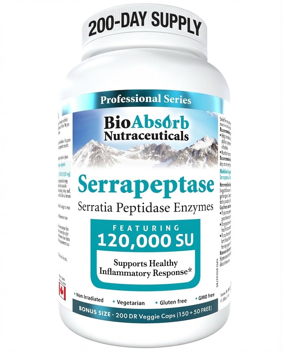 Bio Absorb Serrapeptase: cápsula de alta potencia para mejor absorción.
