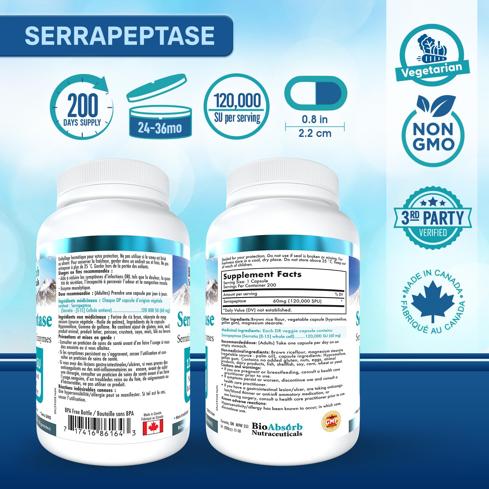 Bio Absorb Serrapeptase: transporte de la enzima desde el estómago al cuerpo.
