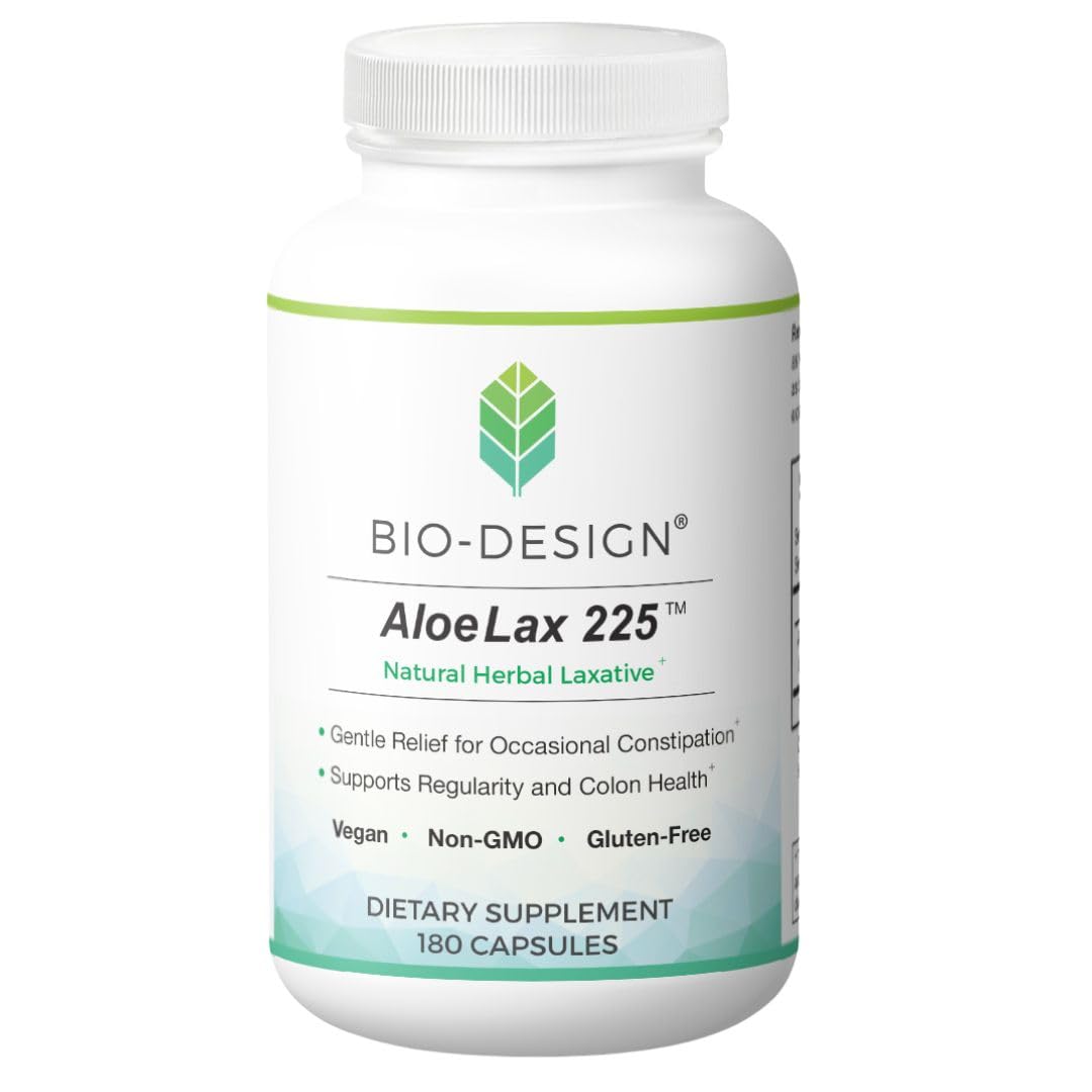 Bio-Design Aloe Lax 225 cápsulas para apoyar la regularidad digestiva de forma suave