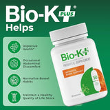 Cápsulas Bio-K Plus con 50 mil millones CFU para digestión.