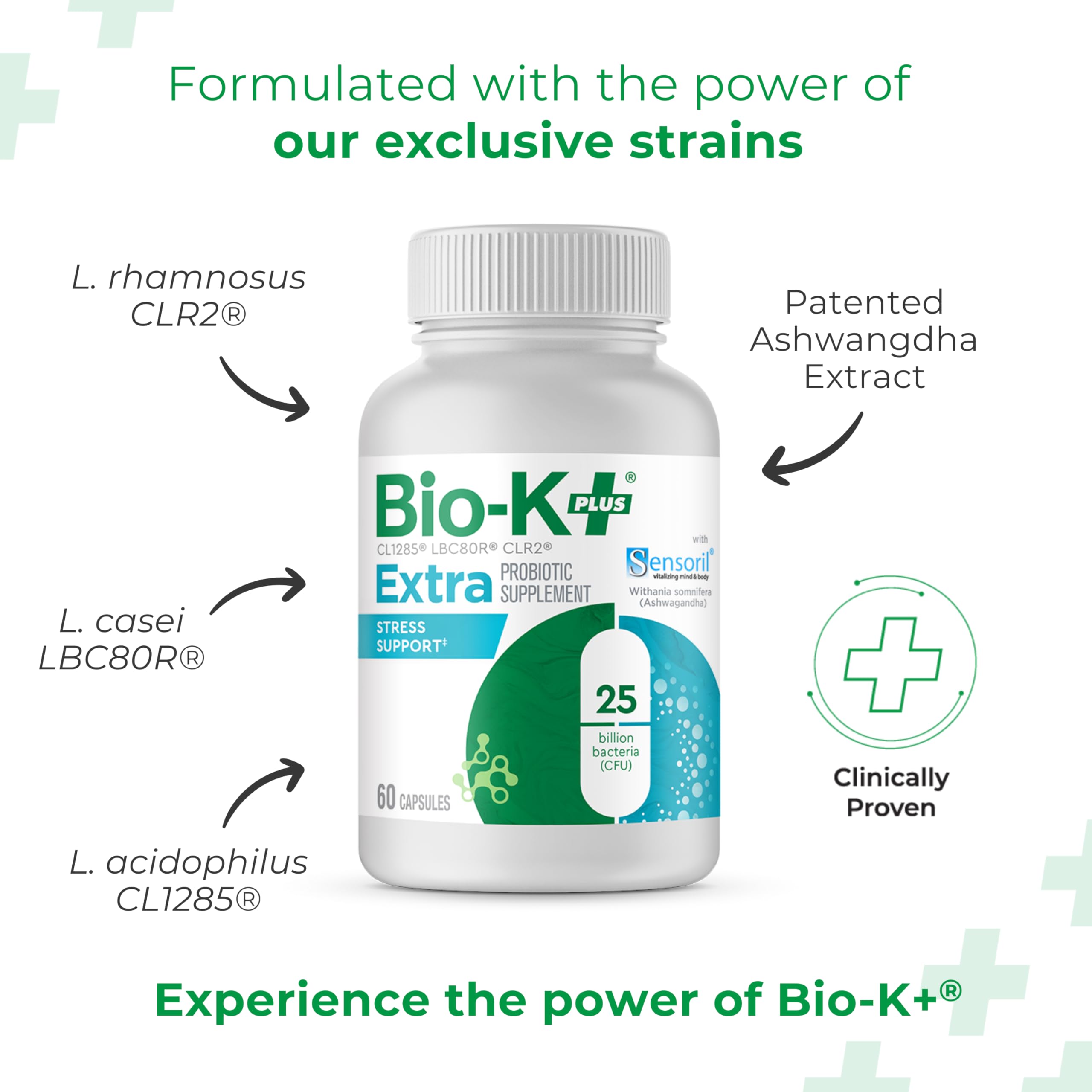 Bio-K+ probiótico 25 mil millones CFU, dosis diaria para bienestar