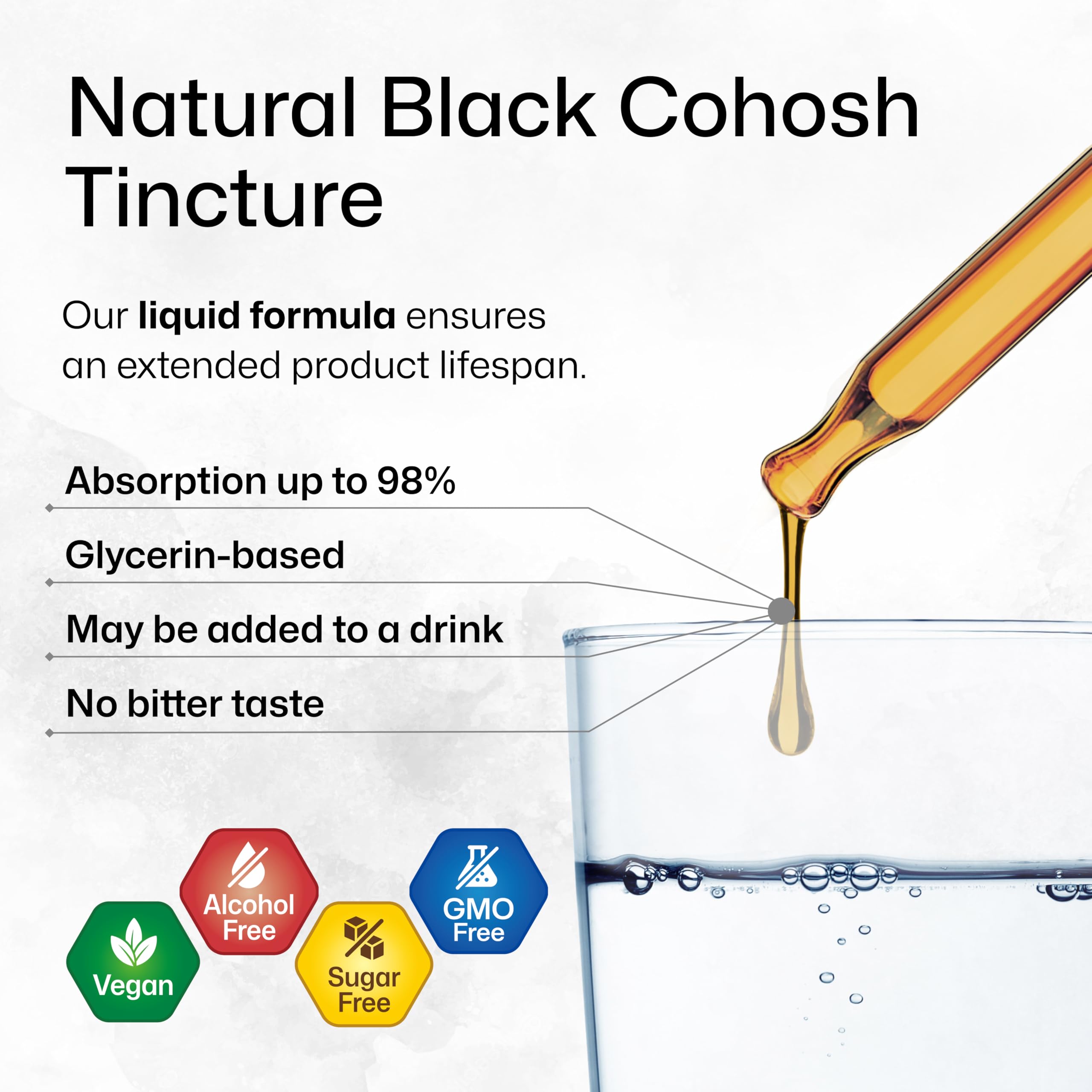 BIO KRAUTER cohosh negro en agua, consumo diario fácil.