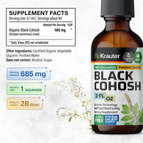 BIO KRAUTER detalle ingredientes cohosh, etiqueta trasera clara.