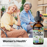 BIO KRAUTER etiqueta cohosh negro frontal, información de ingredientes vegetales.
