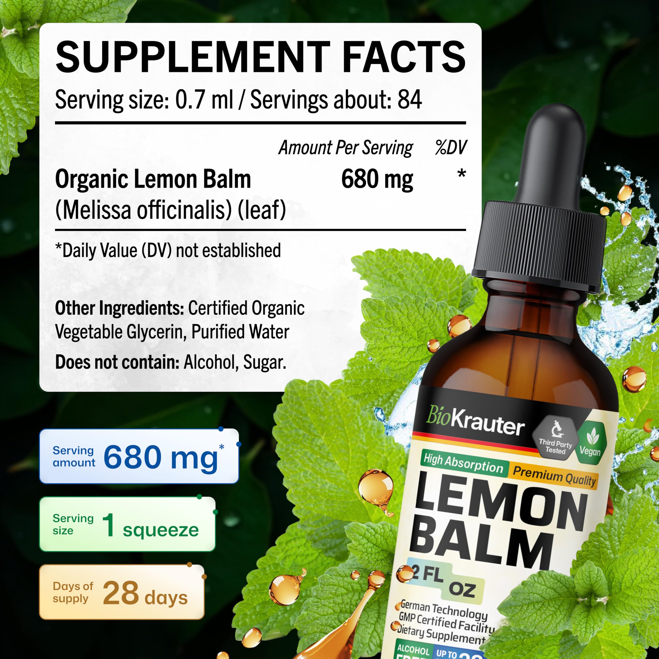 BIO KRAUTER Etiqueta del producto con información clara sobre ingredientes y uso.