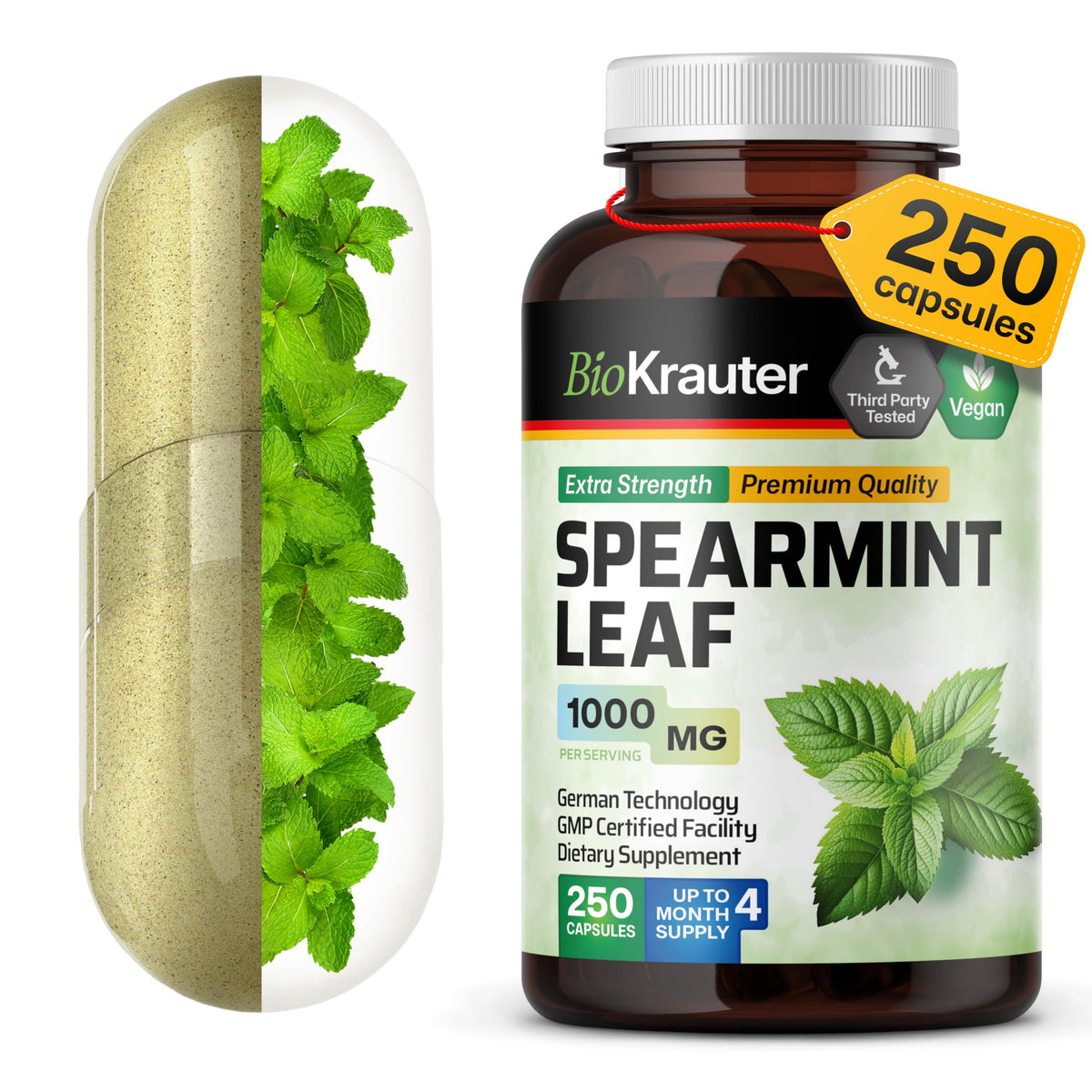 BIO KRAUTER Menta cápsulas digestivas para apoyo diario.