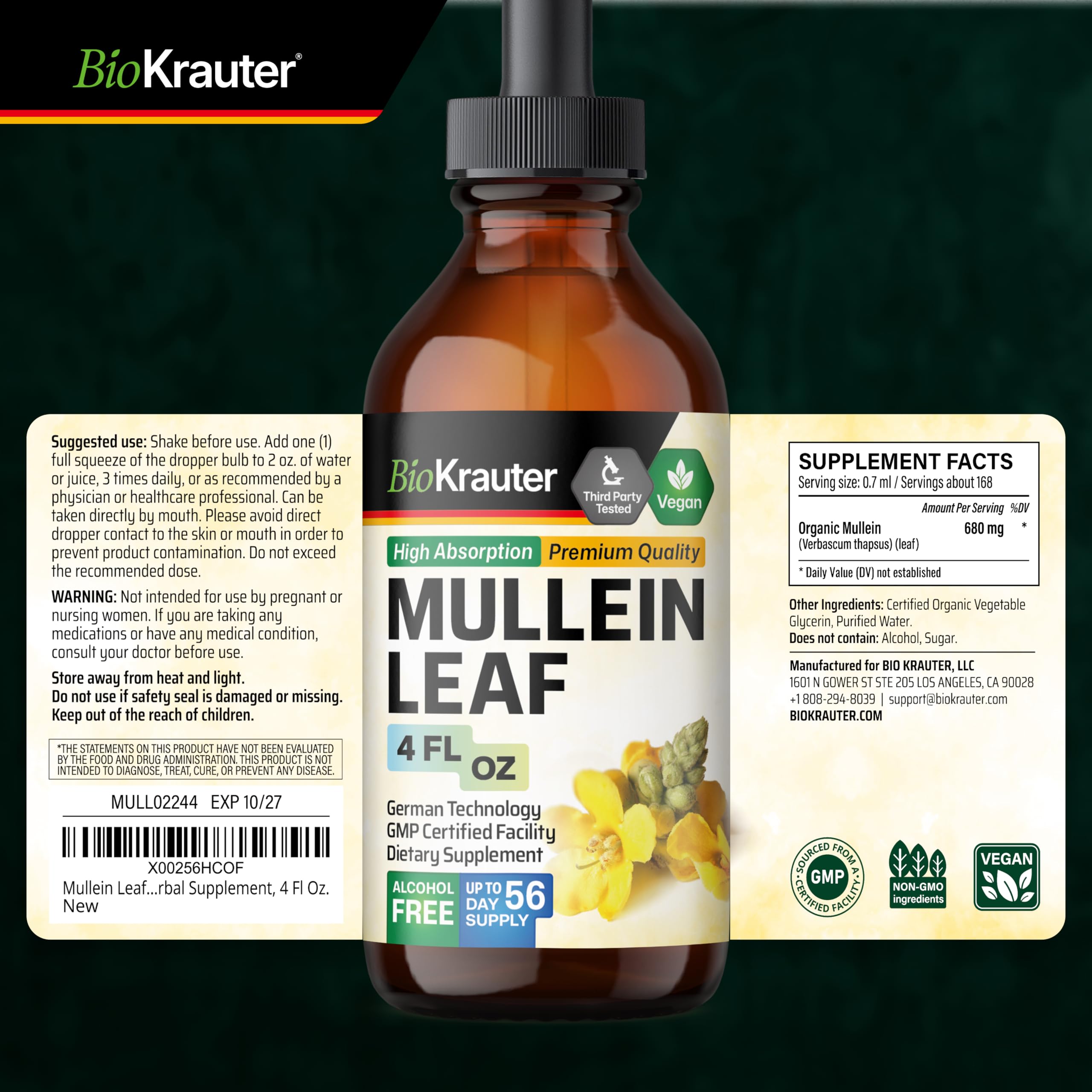BioKrauter fácil de mezclar en agua o jugo.