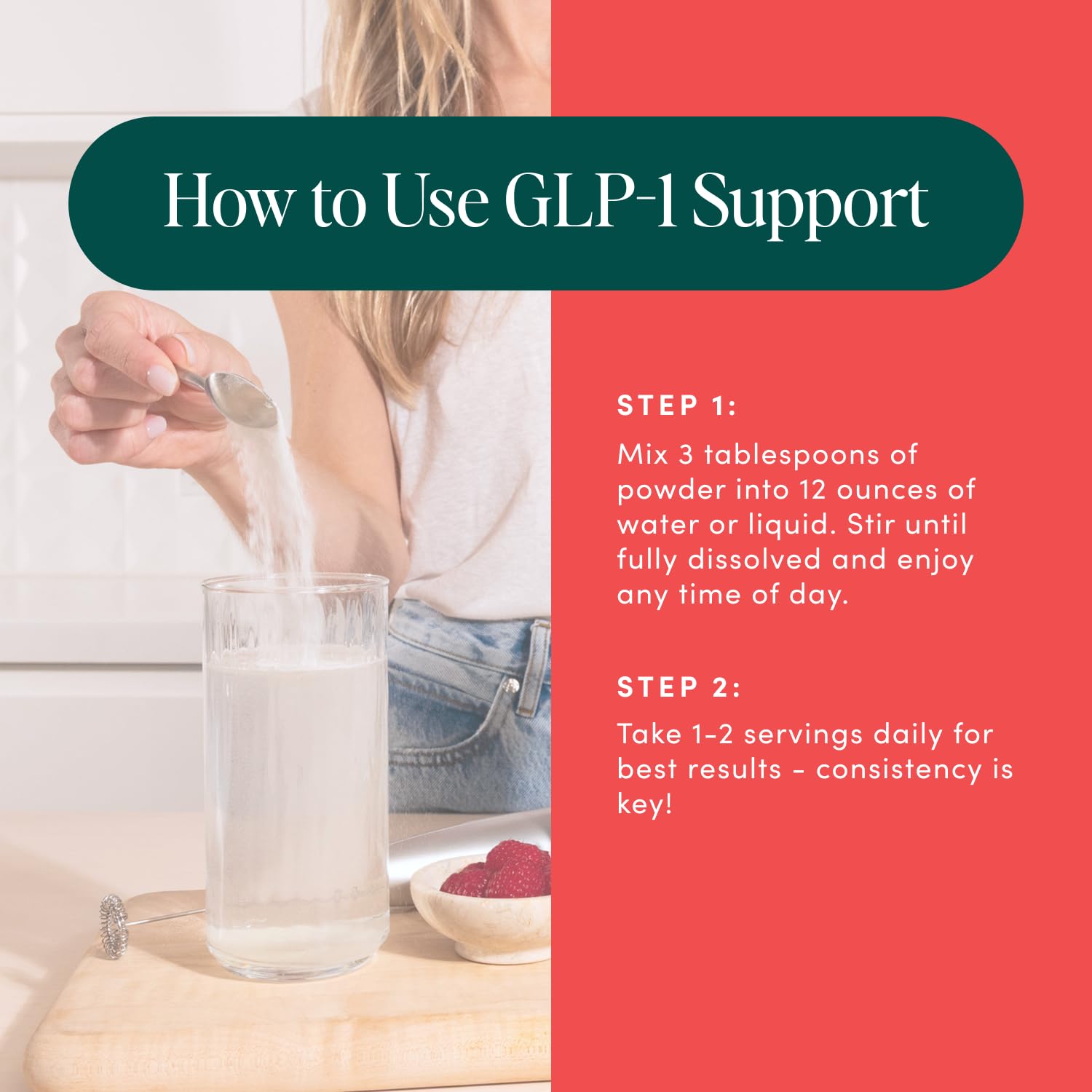 Bio.me GLP-1 Soporte: proteína de colágeno 14 g para apoyo muscular.
