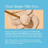 Bio.me Psyllium Husk: fibra certificada, cultivo orgánico y ausencia de químicos.