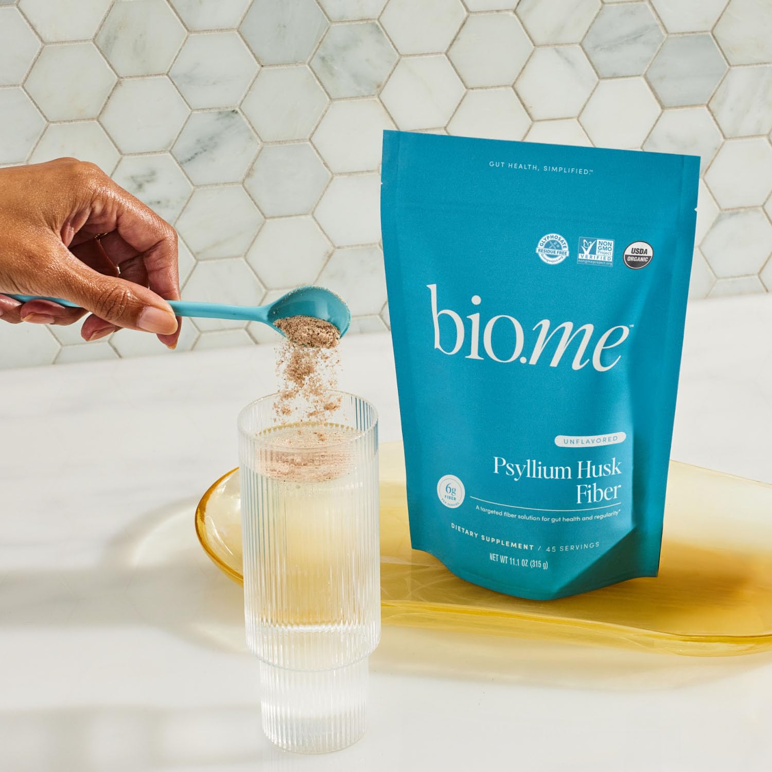 Bio.me Psyllium Husk: porciones 45 para uso diario.