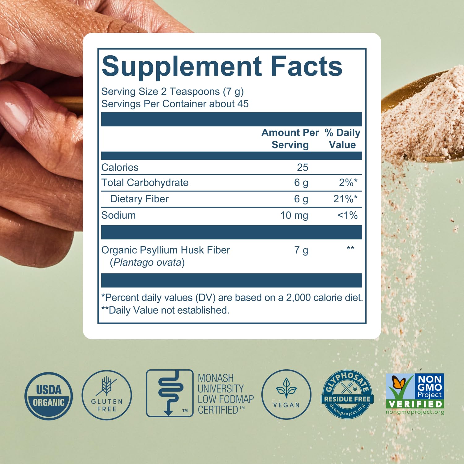 Bio.me Psyllium Husk: polvo versátil para recetas y batidos.