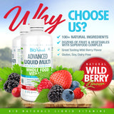 Bio Naturals Liquido Multivitamínico, ingredientes clave, soporte de bienestar diario.
