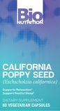 Bio Nutrition amapola de California, etiqueta trasera, información de uso nocturno