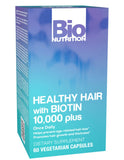 Biotina Bio Nutrition Vegi-Caps en envase frontal para cabello más saludable