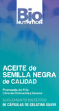 Bio Nutrition botella con cápsulas blandas de semilla negra para uso diario.