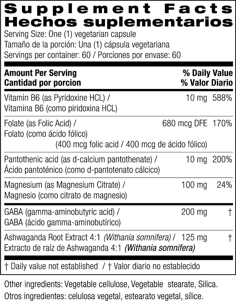 Bio Nutrition Ashwagandha, cápsulas para calma y bienestar.