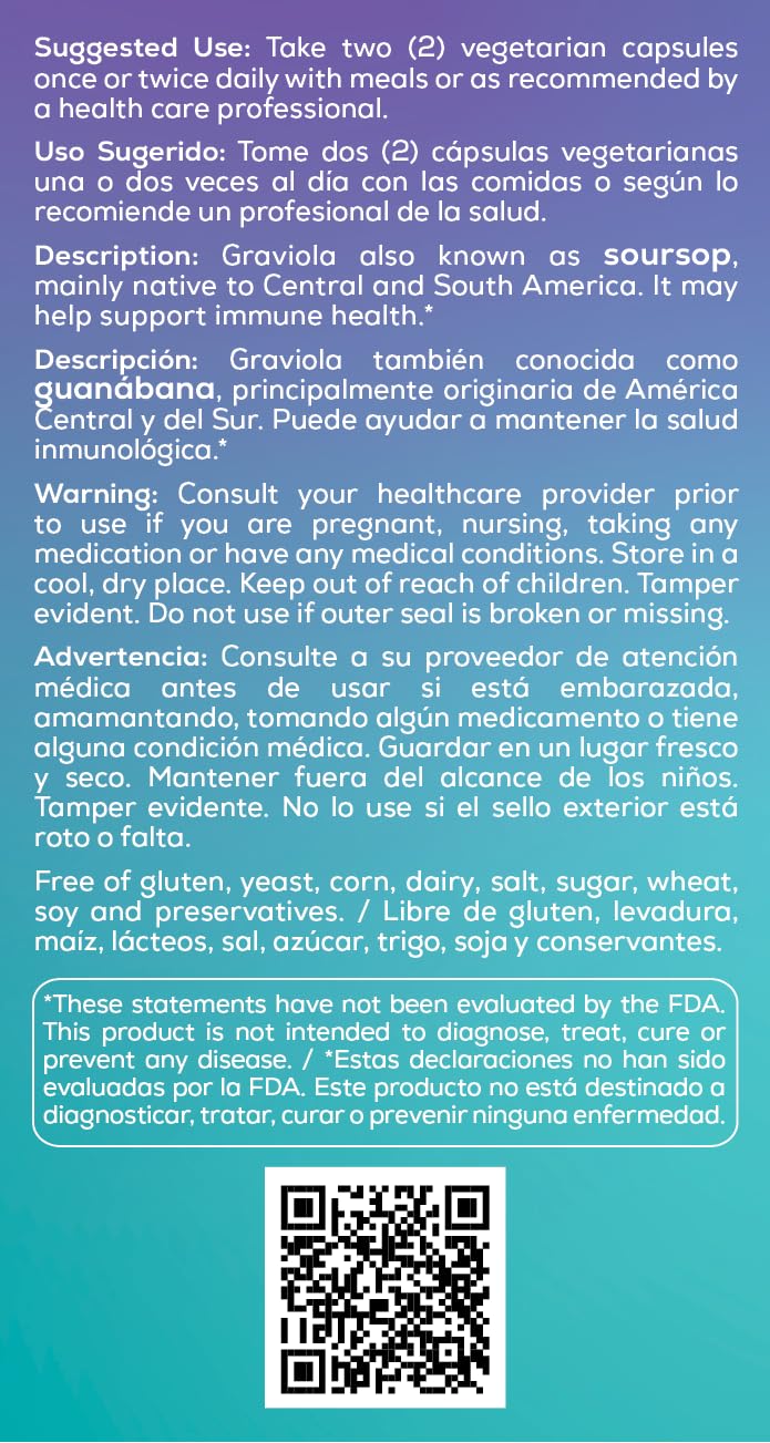 Bio Nutrition Graviola, envase exterior con tapón de seguridad